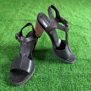 Timberland Earthkeepers 'Stratham Heights' Leather Straps Black Sandal Size 7